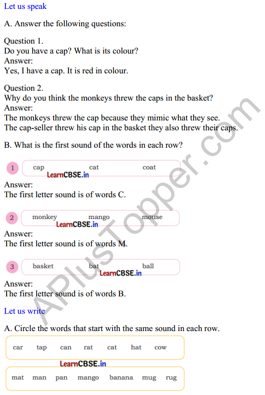Mridang Class 1 English Solutions Chapter 4 The Cap-seller and the Monkeys 1
