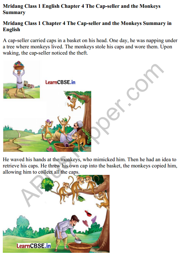 Mridang Class 1 English Solutions Chapter 4 The Cap-seller and the Monkeys 12
