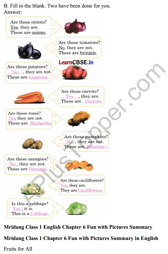 Mridang Class 1 English Solutions Chapter 6 Fun with Pictures 6
