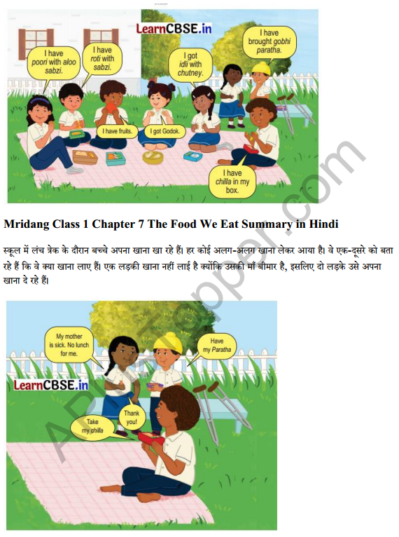 Mridang Class 1 English Solutions Chapter 7 The Food We Eat 7
