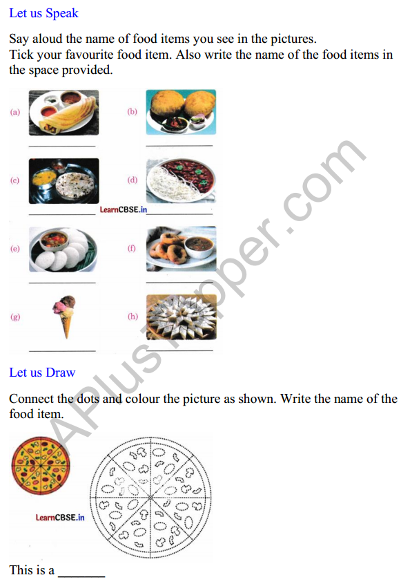 Mridang Class 1 English Worksheet Chapter 7 The Food We Eat 3
