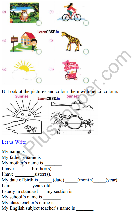 Mridang Class 1 English Worksheet Chapter 9 Anandi’s Rainbow 4